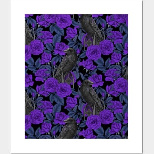 Ravens and violet roses Posters and Art